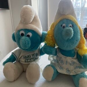 Smurf and Smurfette, Ganz Bros . And Smurf Ertl Papa . Lot. Collectible